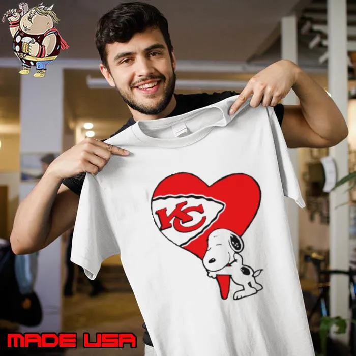 Snoopy KC Kansas City Chiefs heart love cartoon football shirt