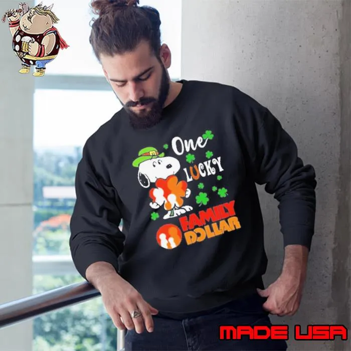 Snoopy One Lucky Family Dollar St Patrick’s Day 2024 Shirt Sweatshirt