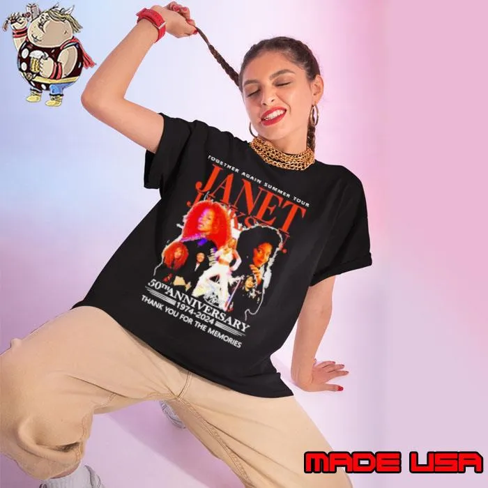 The Janet Jackson Together Again Summer Tour 50th Anniversary 1974 2024 Thank You For The Memories Signatures Shirt Ladies tee