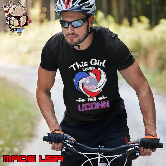 Best this girl love the Uconn Huskies Diamond Heart 2024 Shirt Unisex