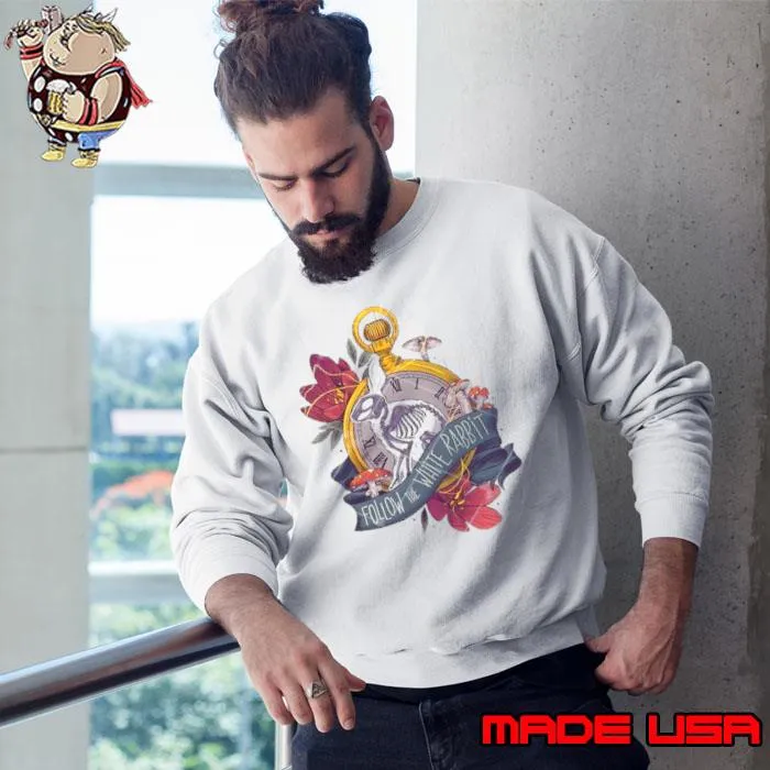 Bunny Follow The White Rabbit Skeleton s Sweatshirt