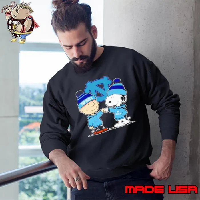 Charlie Brown and Snoopy go UNC Tar Heels s Sweatshirt