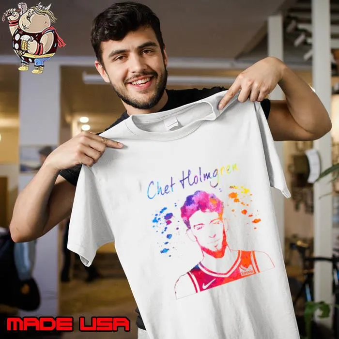 Chet Holmgren American professional basketball player for the Oklahoma City Thunder watercolor T-Shirt