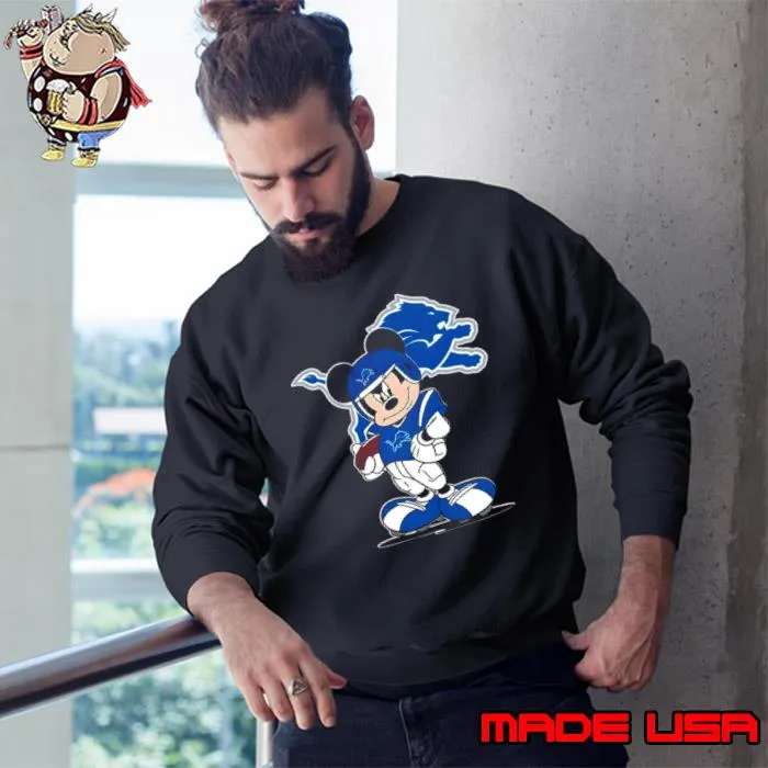 Detroit Lions NFL Mickey Mouse Fan s Sweatshirt