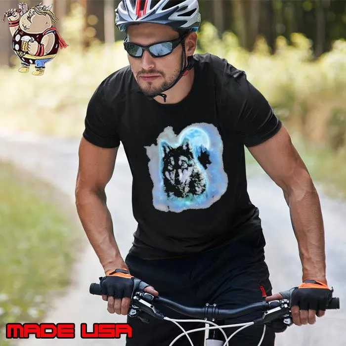 Grey Wolf Hunting Ground Icy Moon Forest Galaxy Shirt Unisex