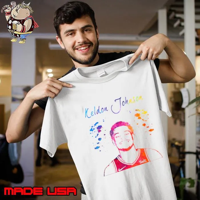 Keldon Johnson American professional basketball player for the San Antonio Spurs watercolor T-Shirt