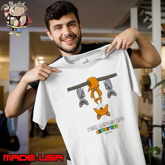 Real heroes are different bat autism shirt