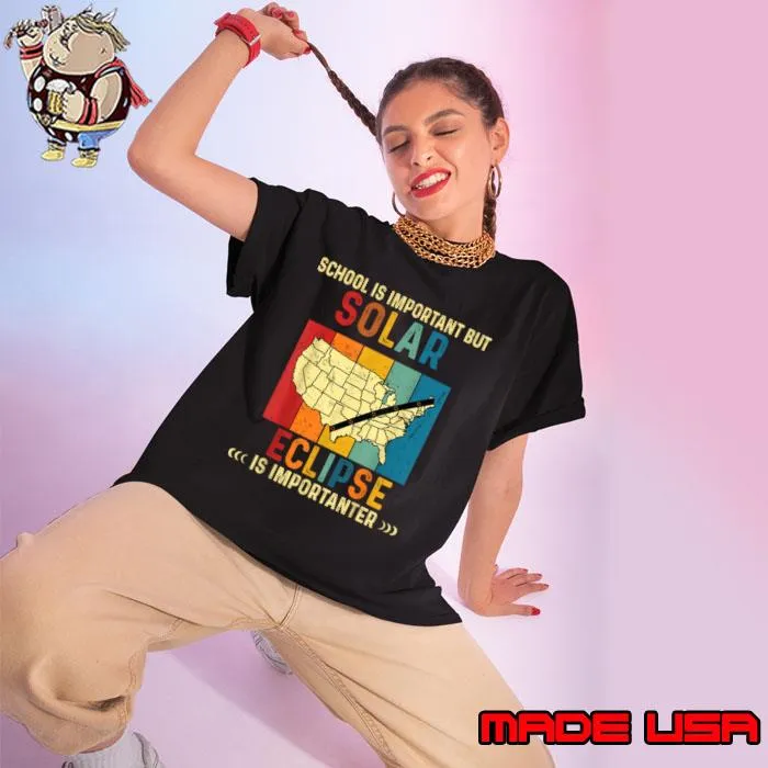 School Vintage Is Important But Solar E-clipse Is Importanter Retro T-Shirt Ladies tee