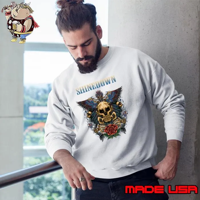 Shinedown skull rose The band worked with music producer Tony Battaglia T-Shirt Sweatshirt