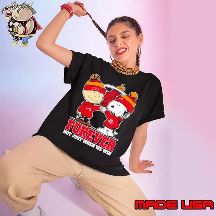 Snoopy Fist Bump Charlie Brown Miami Heat Forever Not Just When We Win Shirt
