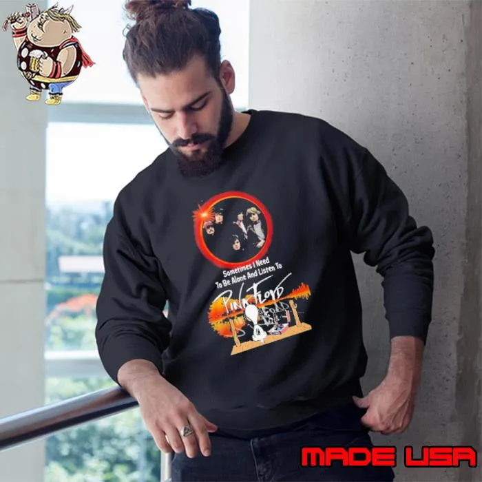 Snoopy Watching Sometimes I Need To Be Alone And Listen To Pink Floyd Shirt Sweatshirt