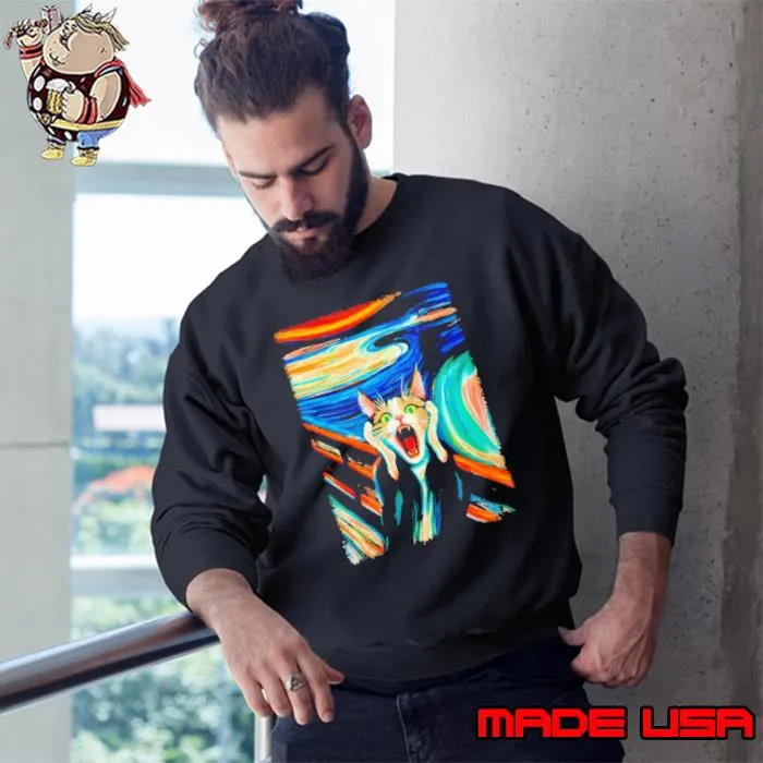 The Scream Cat Wear Clothing Art s Sweatshirt