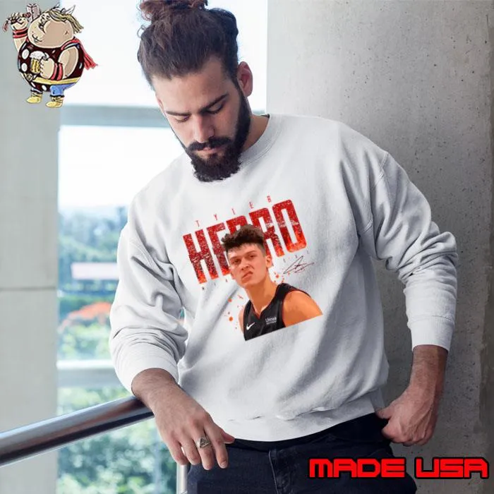 Tyler Herro Superhero Signature American professional basketball player for the Miami Heat T-Shirt Sweatshirt