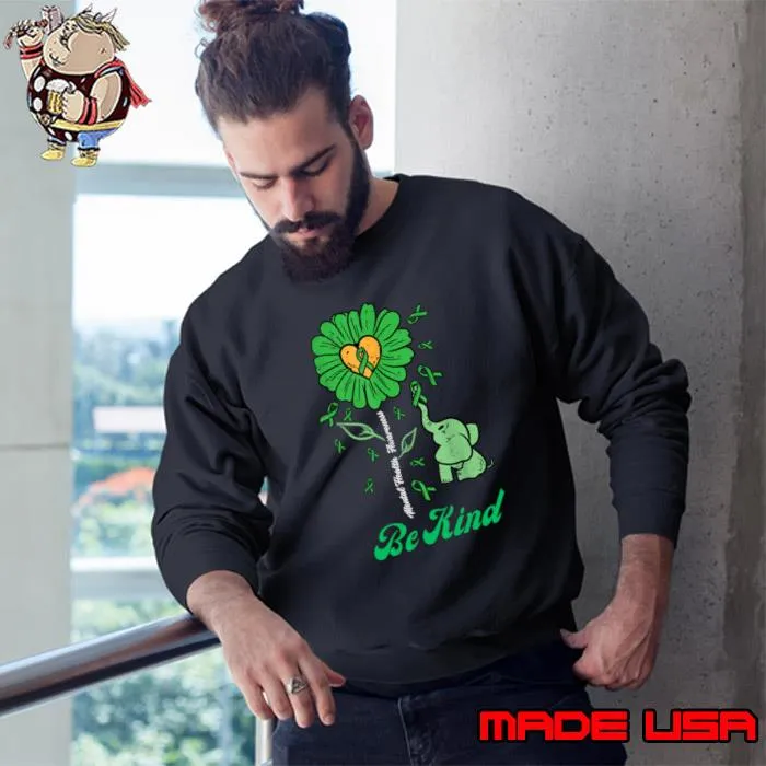 Be kind elephant mental health month flower T-Shirt Sweatshirt
