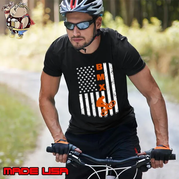 Bmx Bike Sport Usa American Flag For Motocross Biking Fan T-Shirt Unisex