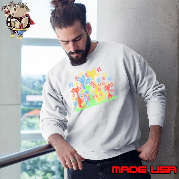 Cat flower animal colors s Sweatshirt