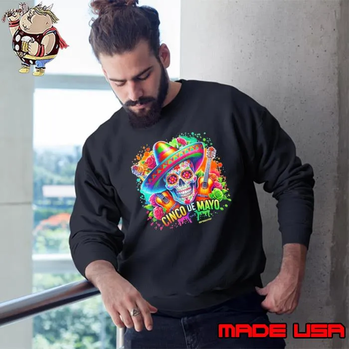 Cinco De May Mexican Skull Watercolor shirt
