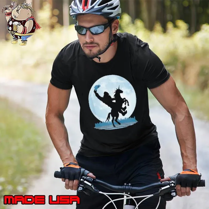 Cowboy Bigfoot on a Unicorn Sasquatch Full Moon Forest s Unisex