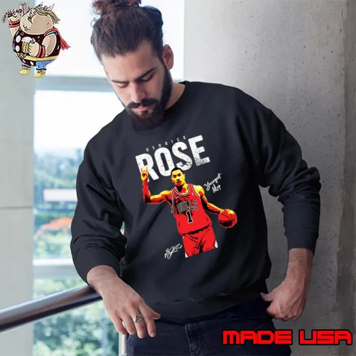 Derrick Rose Signature American professional basketball player Memphis Grizzlies T-Shirt Sweatshirt