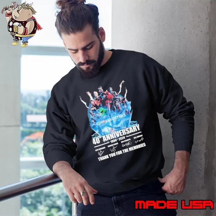 Ghostbusters Frozen Empire 40th Anniversary 1984-2024 Thank You For The Memories Signatures s Sweatshirt