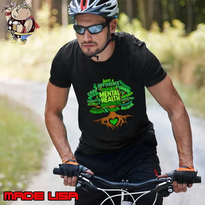Mental Health Awareness Tree Green Ribbon T-Shirt