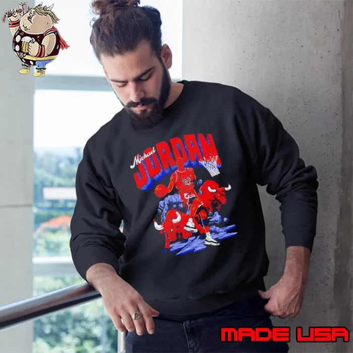 Michael Jordon Ragin Bull Illustration s Sweatshirt