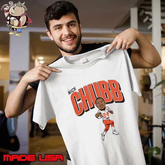 Nick Chubb American football running back for the Cleveland Browns Caricature T-Shirt Unisex