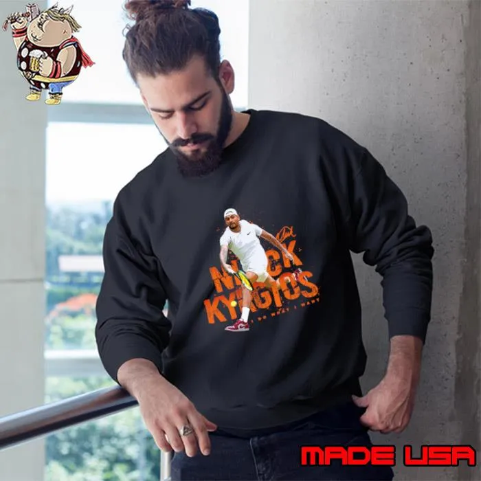 Nick Kyrgios Superstar Pose Signature Australian professional tennis player T-Shirt Sweatshirt