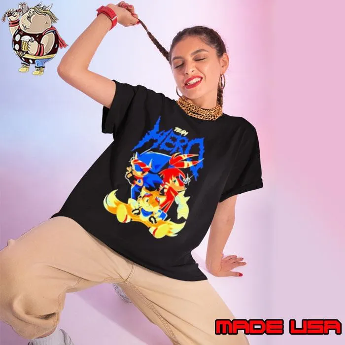 Sonic The Hedgehog Cartoon Team Hero Characters Shirt Ladies tee