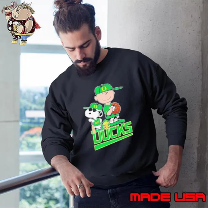 The Peanuts Movie Characters Oregon Ducks Baseball Shirt Sweatshirt