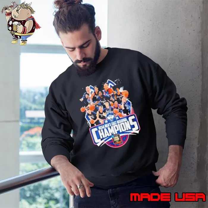 Uconn Huskies 2024 NCAA Men’s East Regional Champions Team Shirt Sweatshirt