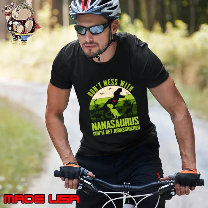 Vintage Don't Mess With Nanasaurus You'll Get Jurasskicked Dinosaur T-Shirt