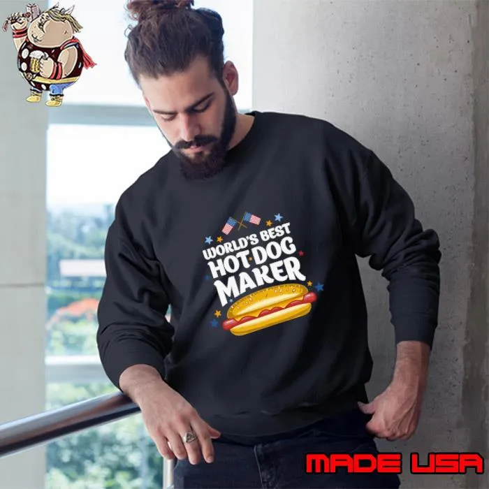 World's Best Hotdog Maker USa Flag T-Shirt