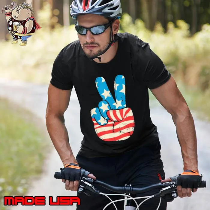 American Flag Peace Sign Hand 4th Of July Patriotic s Unisex