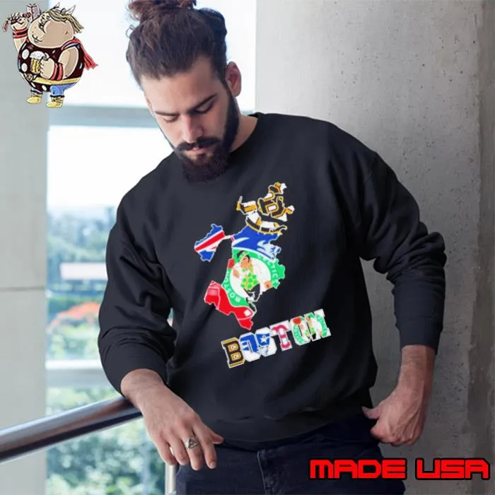 Boston Map Sports Teams Red Sox Celtics Patriots And Bruins Shirt Sweatshirt