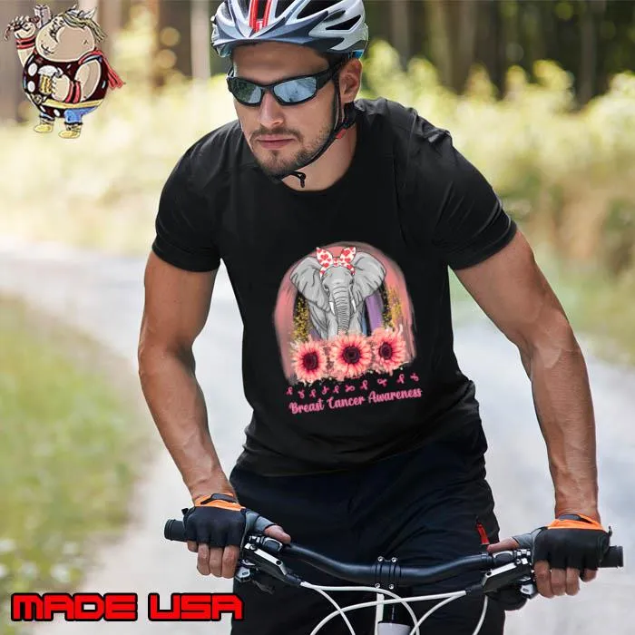 Breast Cancer Awareness Elephant Sunflower T-Shirt