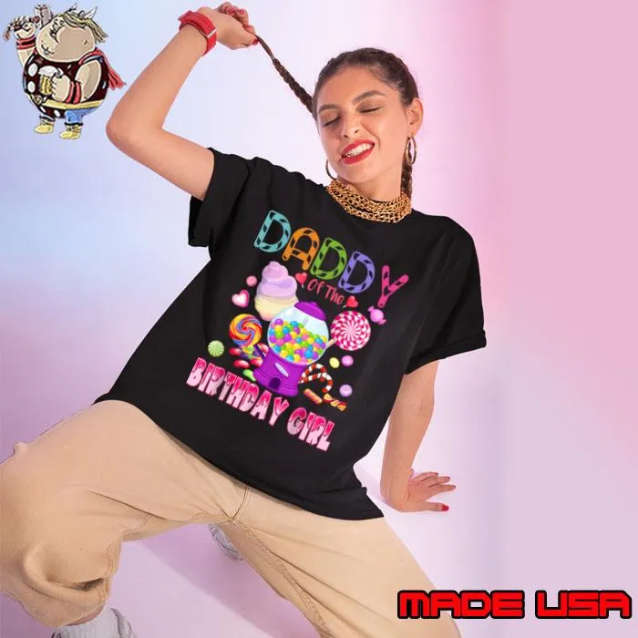 Daddy Of The Birthday Candyland Candy Birthday T-Shirt Ladies tee