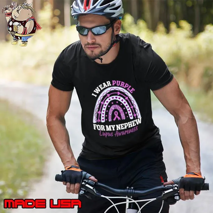 I Wear Purple For My Nephew Lupus Awareness Rainbow T-Shirt Unisex