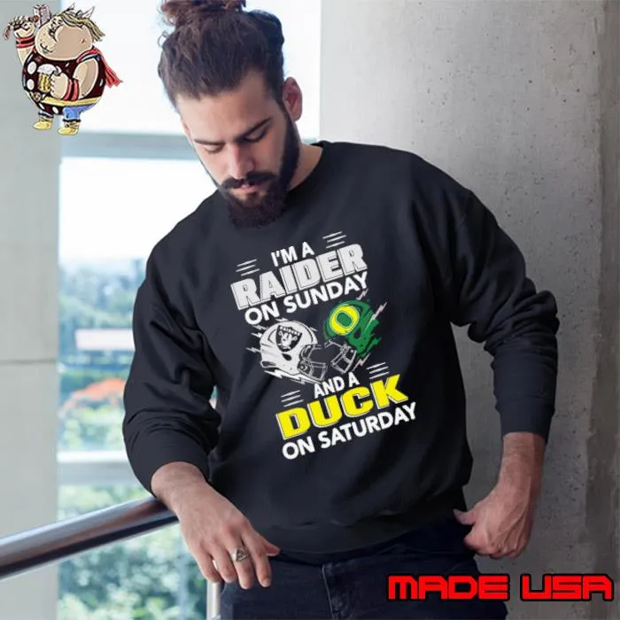 Las Vegas Raiders On Sunday And Oregon Ducks On Saturday Helmet 2024 Shirt Sweatshirt