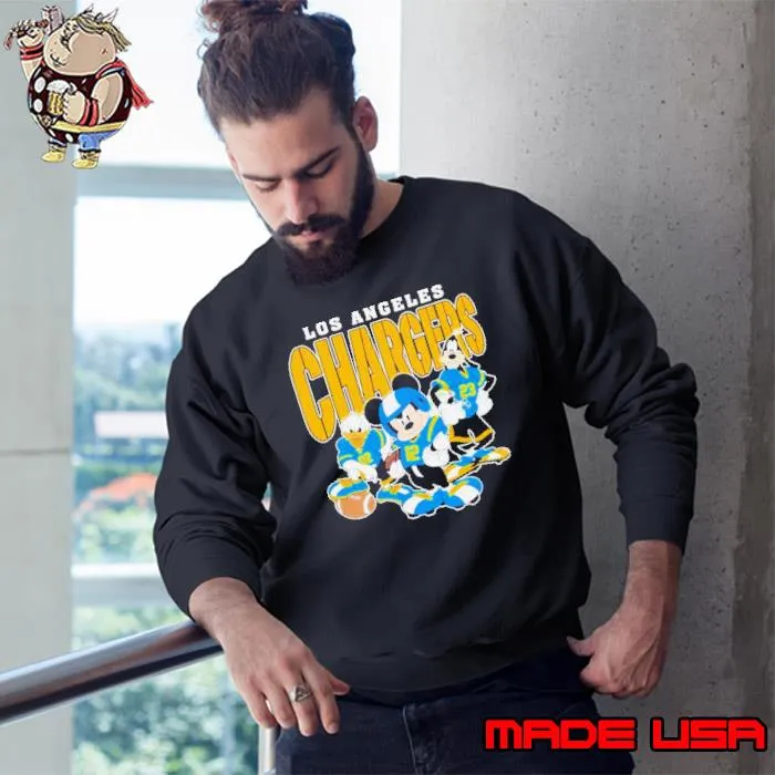 Los Angeles Chargers Mickey Donald Duck And Goofy Football Team 2024 s Sweatshirt