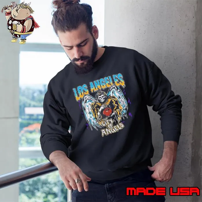 Los Angeles Lakers Nba Basketball Skeleton The City Of Angels s Sweatshirt