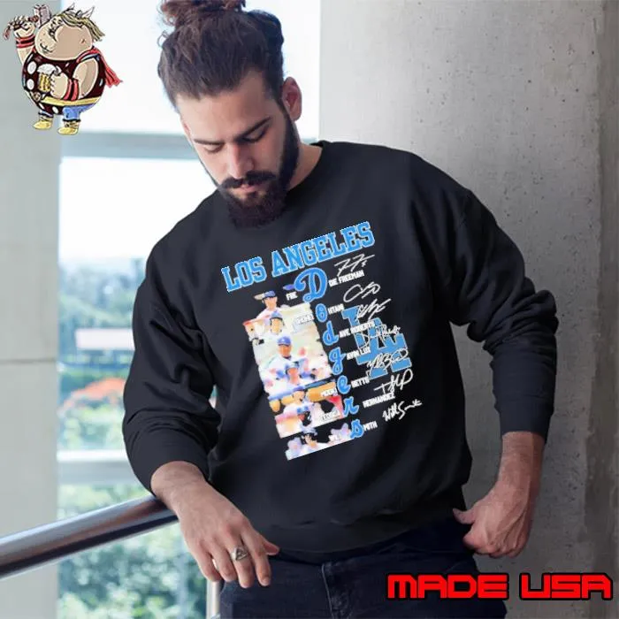MLB Los Angeles Dodgers All Team Members Signatures Shirt Sweatshirt