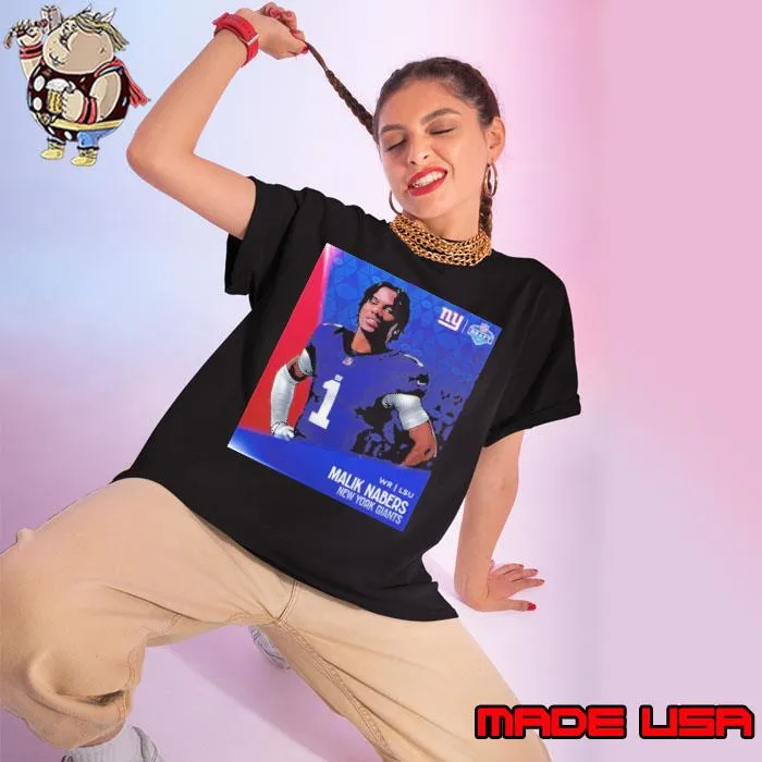 NFL Draft 2024 WR LSU Malik Nabers New York Giants s Ladies tee