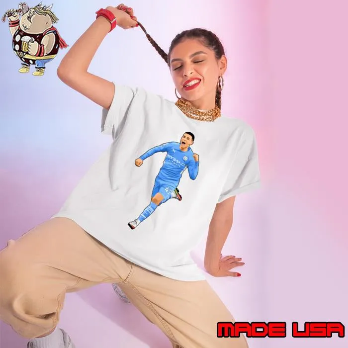 Phil Foden #46 Celebrates English professional footballer T-Shirt Ladies tee