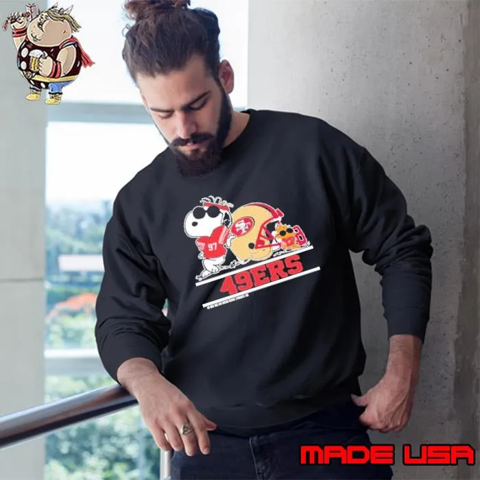 San Francisco 49ers Snoopy Football Captain Peanuts Team Shirt Sweatshirt