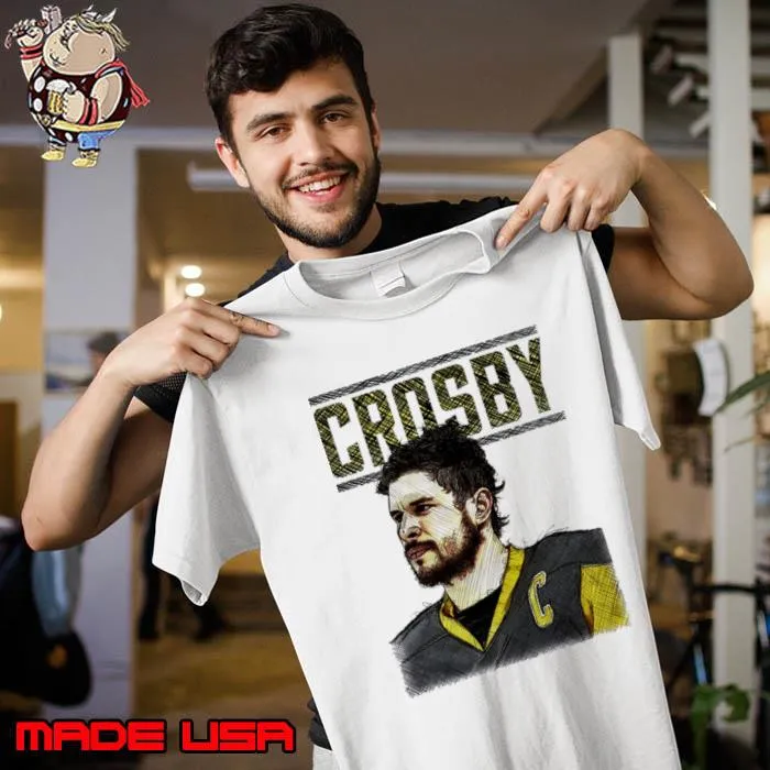 Sidney Crosby Canadian professional ice hockey centre Pittsburgh Sketch Stare T-Shirt Unisex
