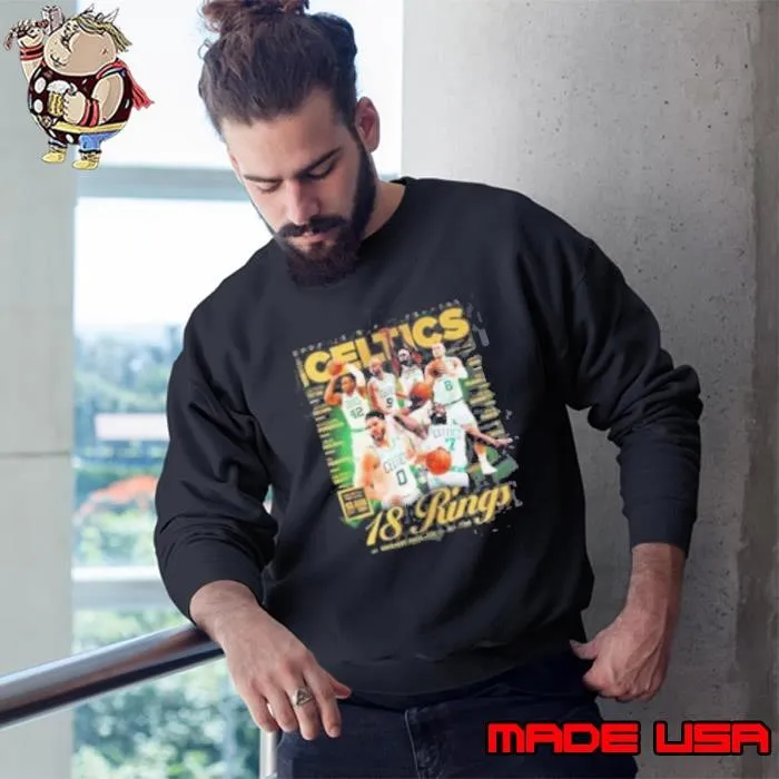 2023 24 NBA Champions Boston Celtics Gold The Metal Editions SLAM Presents 18 Rings The Greatest Franchise Of All Time Sweatshirt