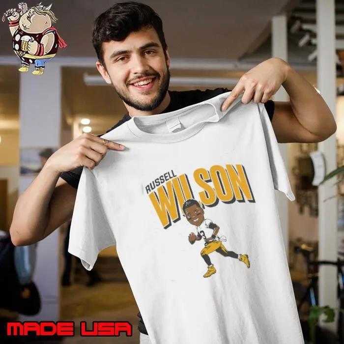 Best Russell Wilson American football quarterback for Pittsburgh Steelers Caricature Unisex