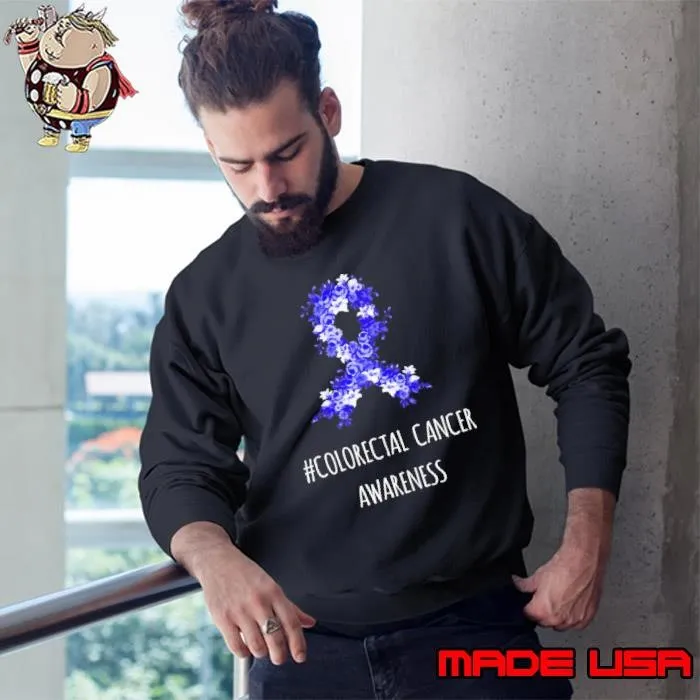 Colorectal Cancer Awareness Colorectal Flower Sweatshirt