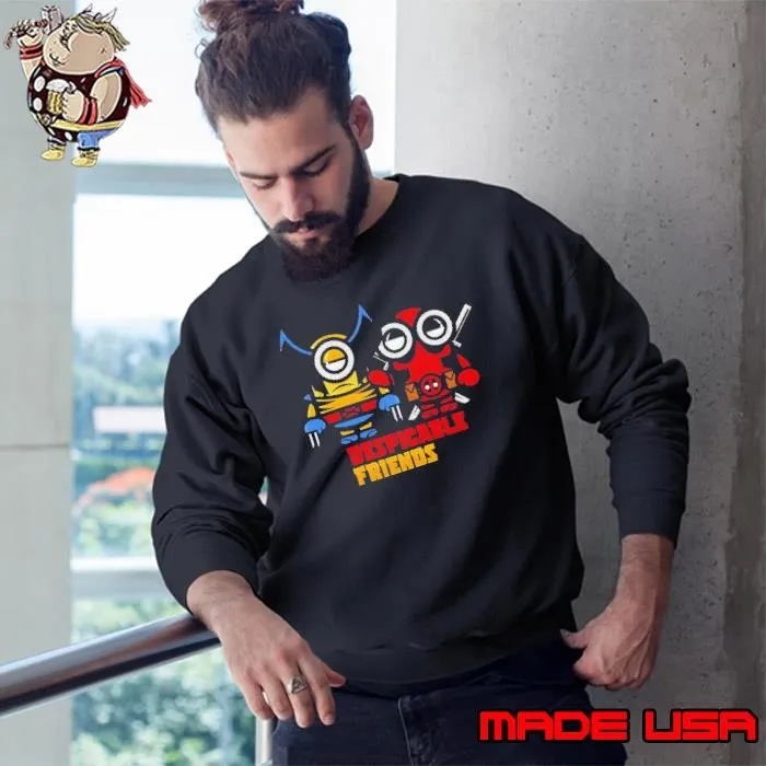 Despicable friends Minions as Wolverine and Deadpool Sweatshirt